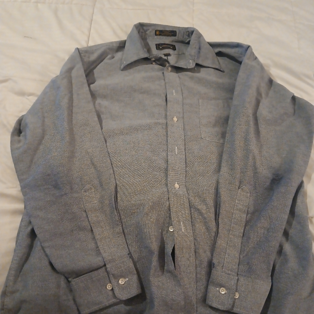 Men's Blue Button-Up Shirt